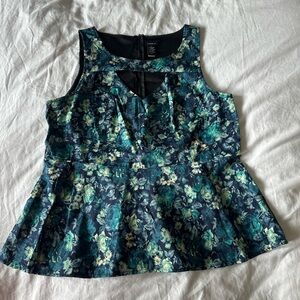 Torrid Floral Sleeveless Peplum Top